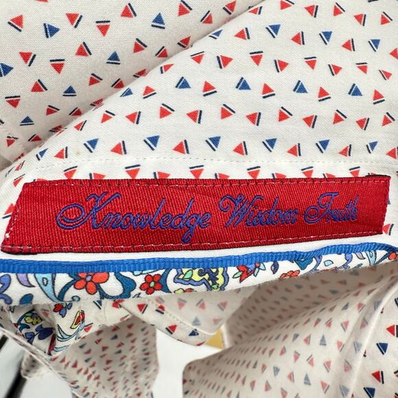 Robert Graham Woven Button Front Long Sleeve Shirt, White Patriotic Watermelon M - Picture 7 of 8